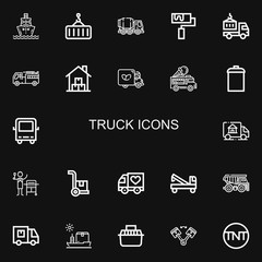 Editable 22 truck icons for web and mobile