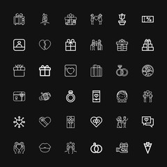 Editable 36 valentine icons for web and mobile