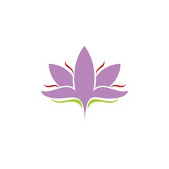 Saffron logo , flower of saffron with white background