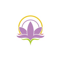 Saffron logo , flower of saffron with white background