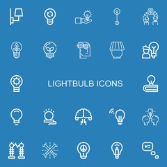 Editable 22 lightbulb icons for web and mobile