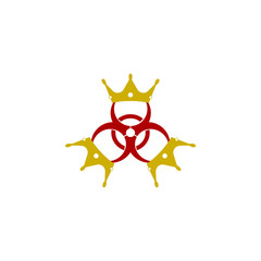 Coronavirus icon vector, sign. Crown and virus sign vector.