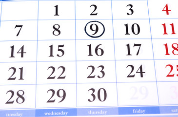 in the business weekly drawn and circled the date with the ninth number