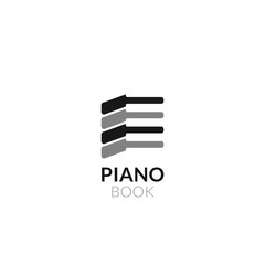Piano book creative design logo concept, music piano logo