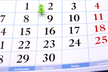 the calendar and light-green clip