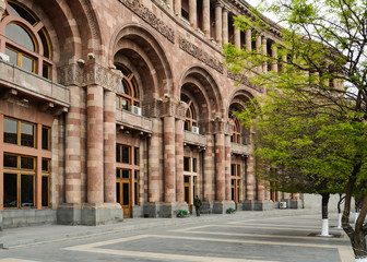 Naklejka premium Government House of Armenia in Republic square, Yerevan, Armenia