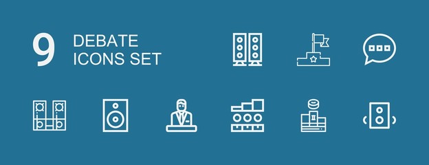 Fototapeta premium Editable 9 debate icons for web and mobile
