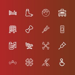 Editable 16 injury icons for web and mobile