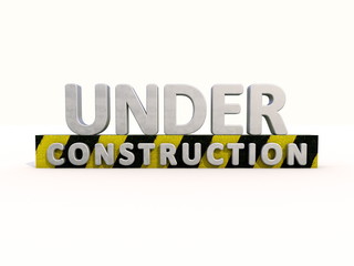 Website Under Construction Page Aphabetic Letters Warning Banner Design