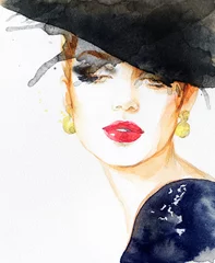 beautiful woman. fashion illustration. watercolor painting © Anna Ismagilova
