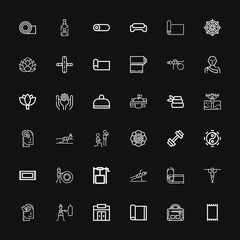 Editable 36 yoga icons for web and mobile