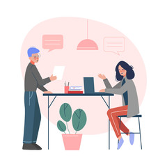 Office Emloyees, Business Characters Working in Creative Coworking Space, Modern Office Interior Vector Illustration