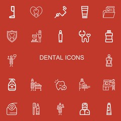 Editable 22 dental icons for web and mobile