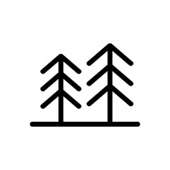 Forest icon vector. Thin line sign. Isolated contour symbol illustration