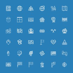 Editable 36 country icons for web and mobile