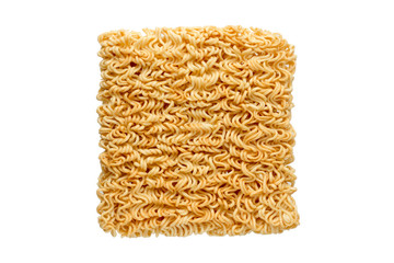 Instant Noodles. Instant Noodles top view isolated on white background.