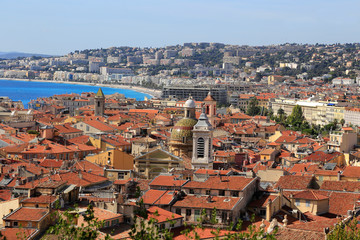 Panorama of Nice, Cote d'Azur, French riviera, France