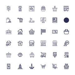 Editable 36 cart icons for web and mobile