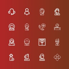 Editable 16 consultant icons for web and mobile
