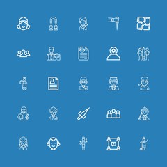 Editable 25 staff icons for web and mobile