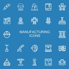 Editable 22 manufacturing icons for web and mobile