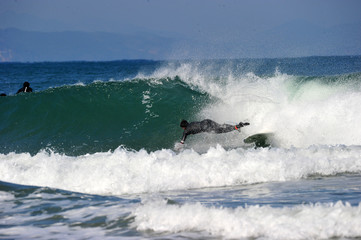 Koreans Enjoy Surfing on Feb. 9, 2020 at the Yonghan-ri Beach in Heunghae-eup, Pohansi, South Korea.