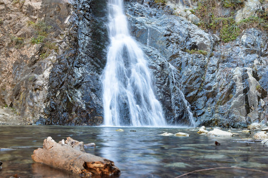 Beautiful waterfalls and pond on the hike in Ourika Valley Morocco