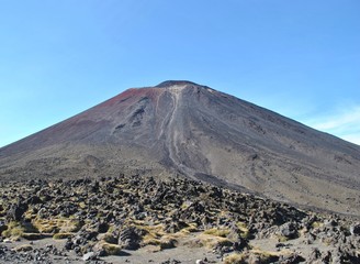 Vulcano with crater on the Tongariro Alpine Crossing Trail, known from Lord of the rings