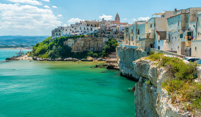 The beautiful waterfront of Vieste, Province of Foggia, Puglia (Apulia), Italy.