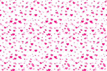 Abstract background with pink hearts on white for valentines day. Romantic pattern for Valentine's day.