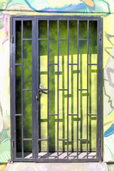 Graffiti green door