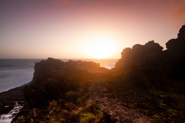 Sunset on the rock, Azores Island, Sao Miguel