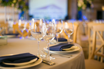horizontal photo close-up of festive table setting