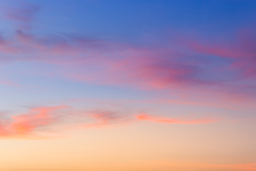 sky with clouds in the evening ,majestic peaceful sunlight nature background