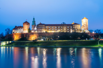 outside view of wawel castle in krakow, poland