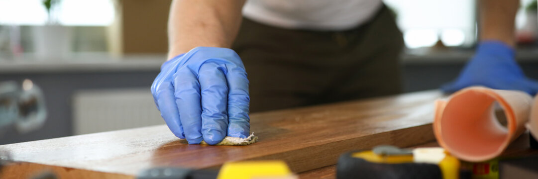 Carpenter Working At Carpentry Workroom