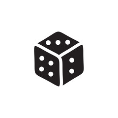 Dice game icon logo design vector template
