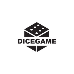 Dice game icon logo design vector template