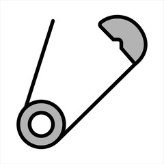 needlework tool flat icon pin