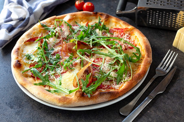 Green pizza topping with healthy plants