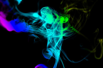 Colorfull Smoke in Black Background