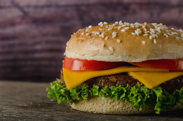 Hamburguer in Black Background