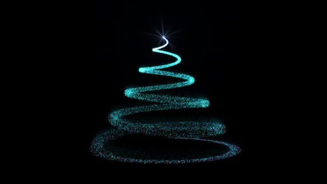 Abstract Christmas Tree illustrated by colorful spiral