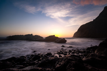 Fototapeta premium Sunset on the coast of Azores Island, Sao Miguel