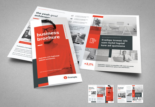 Light Gray and Red Business Tri-Fold Layout