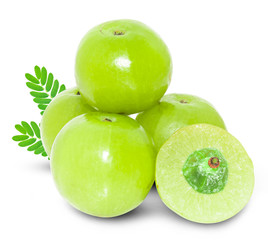 Indian gooseberry isolated on white clipping path