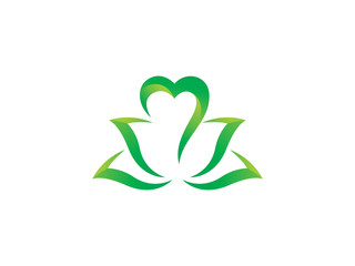 Love lotus flower logo template design, icon, symbol