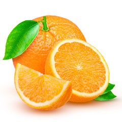 fresh orange isolated on white background