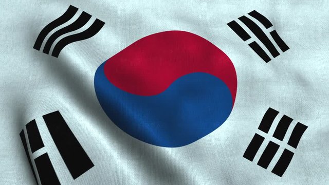 South Korea flag waving in the wind. National flag Republic of Korea
