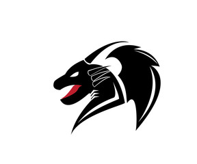 simple vector dragon design logo